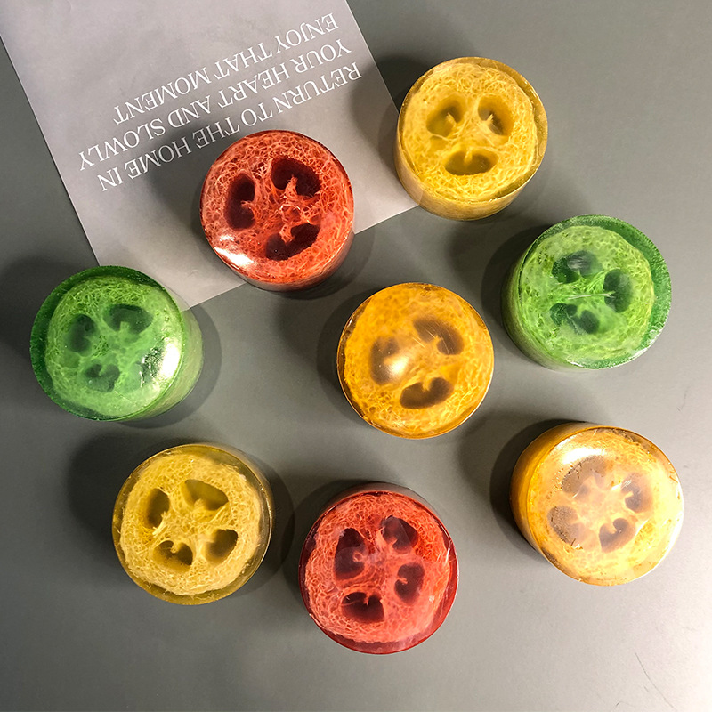 丝瓜络润肤手工皂滋润身体搓背洁脸易起泡环保香皂跨境外贸出口皂