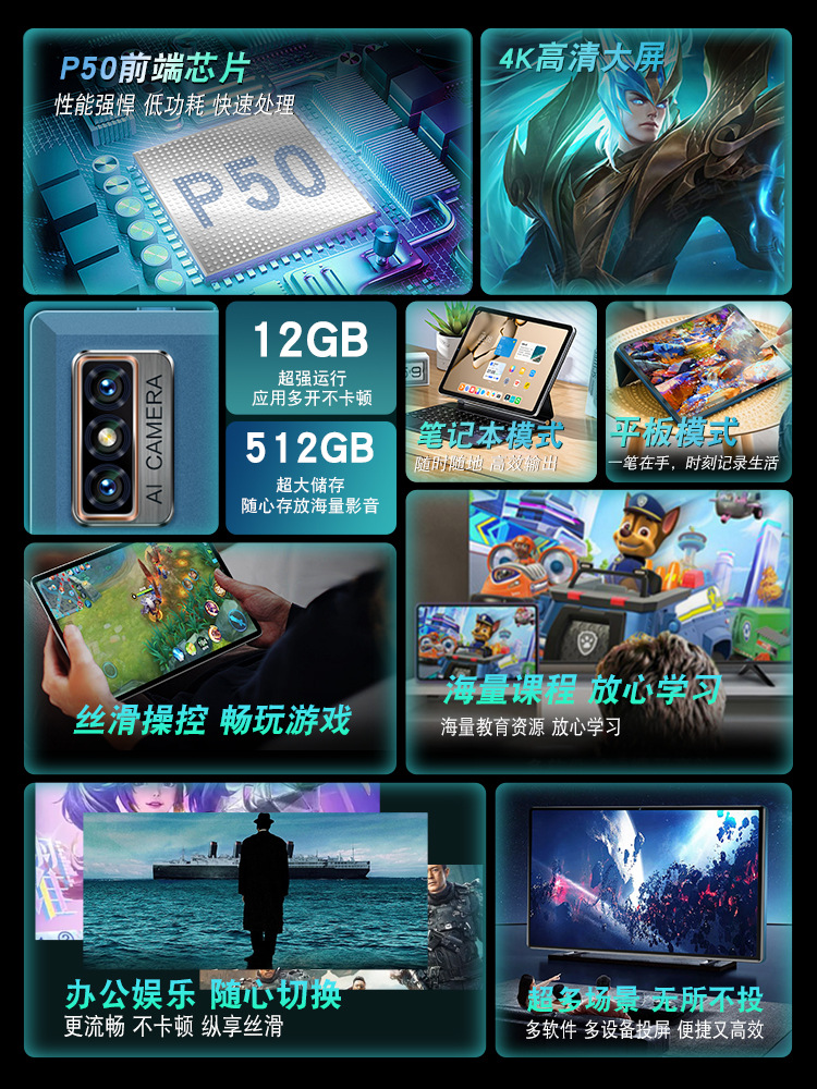 2023i新款Pad Pro护眼高清屏全网通5G学习网课游戏平板电脑批发