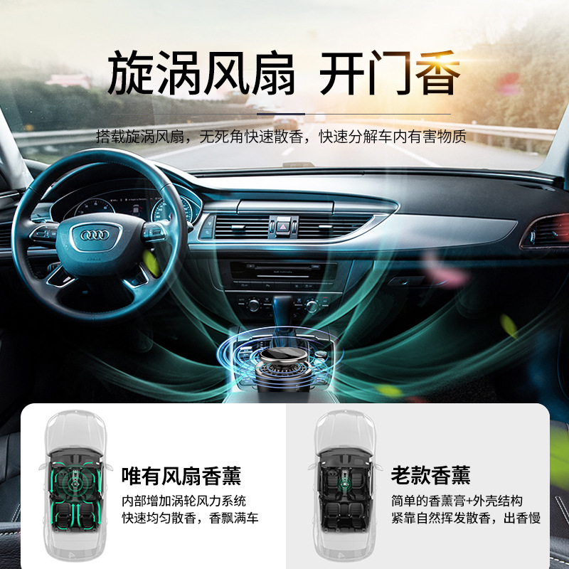 车载香薰汽车内香水小摆件除臭异味清新剂除烟甲醛太阳能充电礼品
