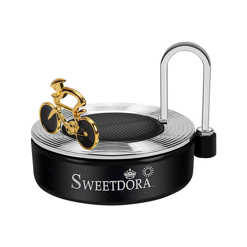 厂家直销太阳能赛道单车香薰摆件精油摆件车内摆件车载太阳能香薰