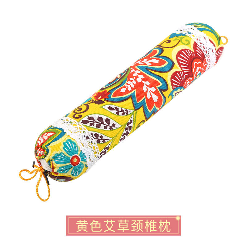 艾草颈椎枕 圆枕 大号艾灸枕艾绒圆形护颈睡觉艾草枕头厂家批发