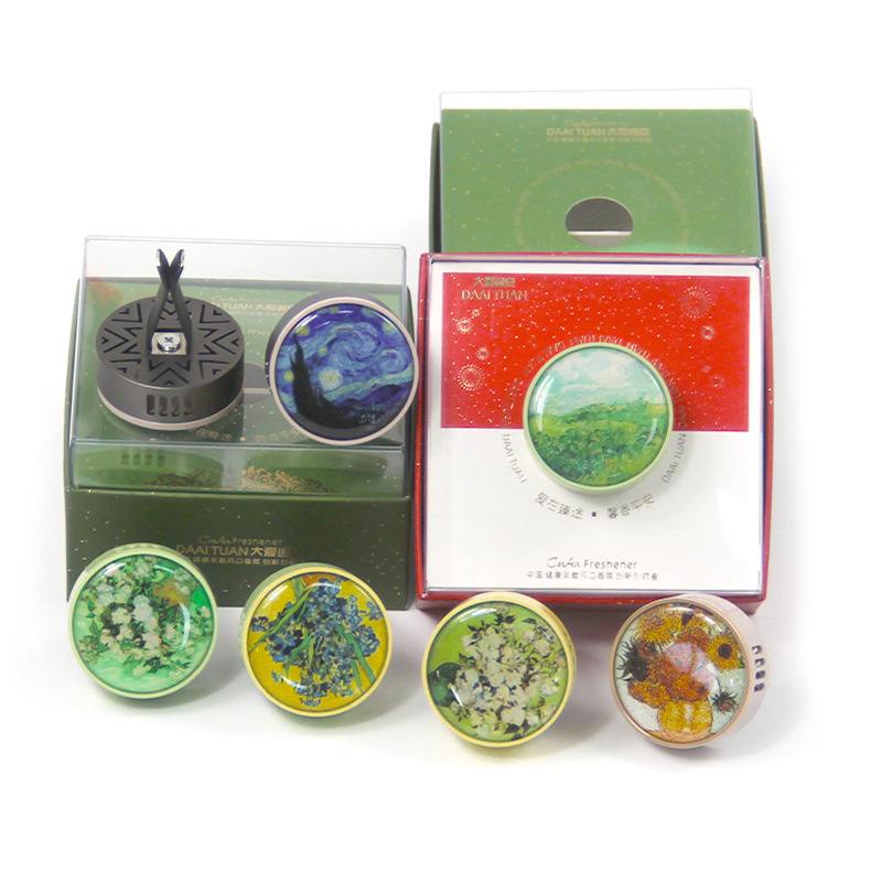 源头厂家车载香薰固体香膏汽车空调出风口香薰夹锌合金香薰摆件