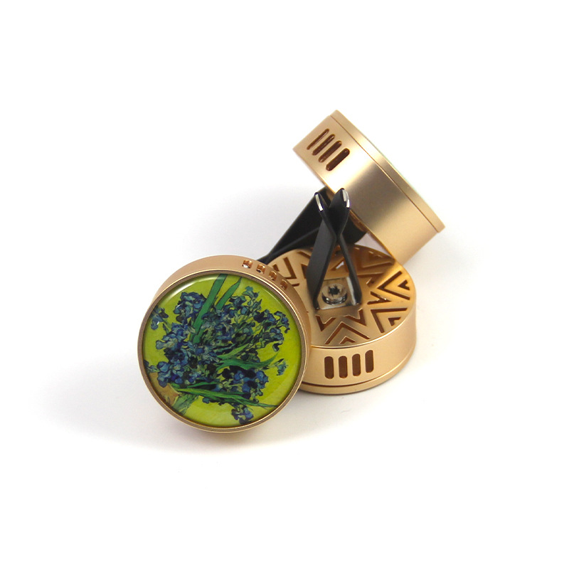 源头厂家车载香薰固体香膏汽车空调出风口香薰夹锌合金香薰摆件