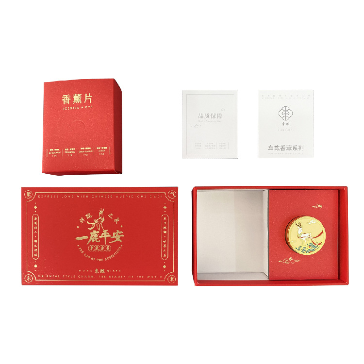 【一件代发】抖音同款一鹿平安国潮风车载出风口香薰文创汽车香水