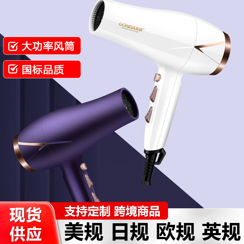 跨境电吹风机家用负离子俄罗斯吹风筒折叠发廊大功率静音外贸热采