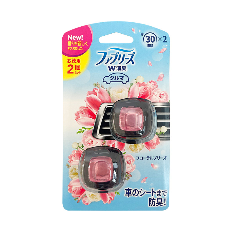 日本宝洁车载香水空气清新剂风倍清汽车空调出风口去味香薰60日