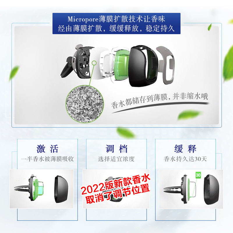 日本宝洁车载香水空气清新剂风倍清汽车空调出风口去味香薰60日