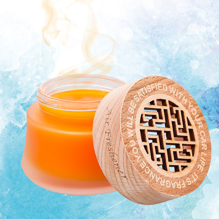 车载固体香膏汽车香水座摆件持久淡香车内香薰清新剂木盖代发批发