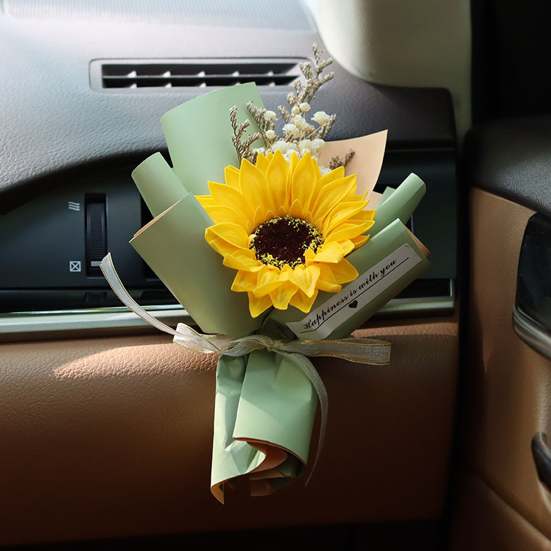 车载香薰汽车空调出风口干花摆件创意女汽车内装饰品花车用香氛