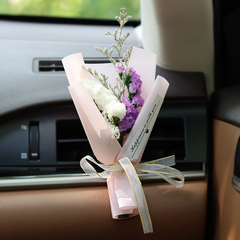 车载香薰汽车空调出风口干花摆件创意女汽车内装饰品花车用香氛