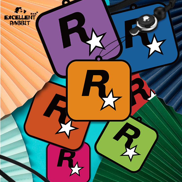 R星车载持久香薰片车内GTA周边潮流汽车挂饰香水汽车香片一件代发