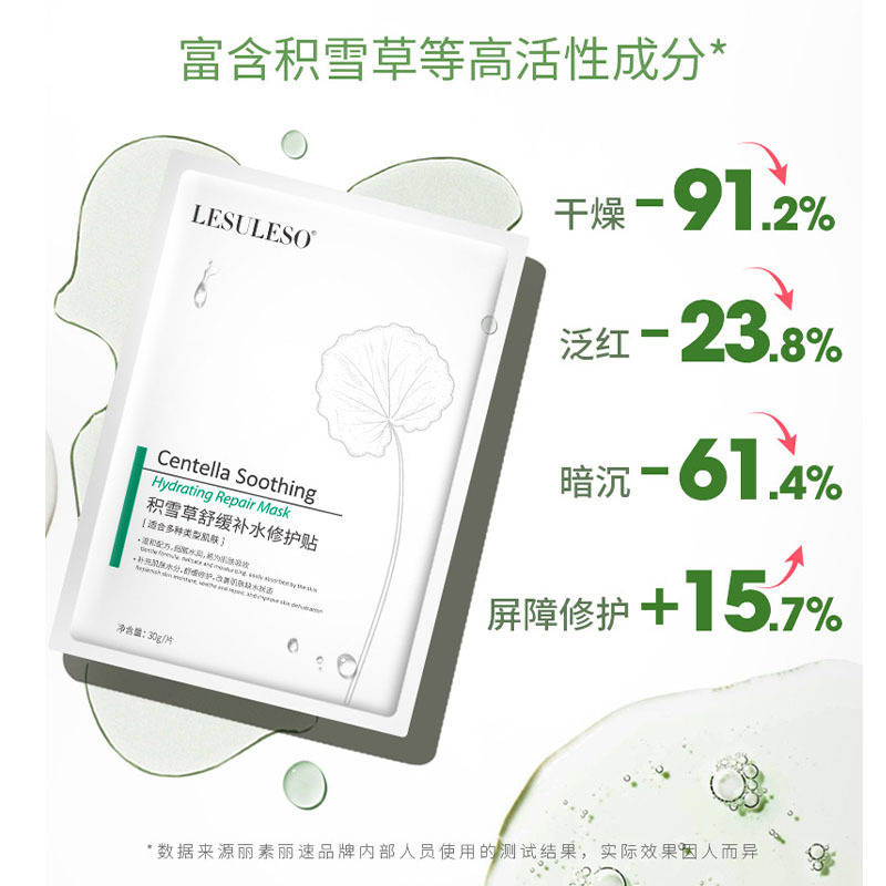 丽素丽速冷敷贴虾青素积雪草海藻冰膜麒麟竭熬夜面膜学生面膜
