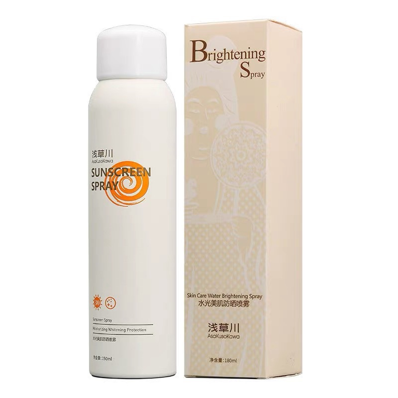 浅草川防晒喷雾清爽透明媄白脖子身体全身可用防紫外线水光美肌