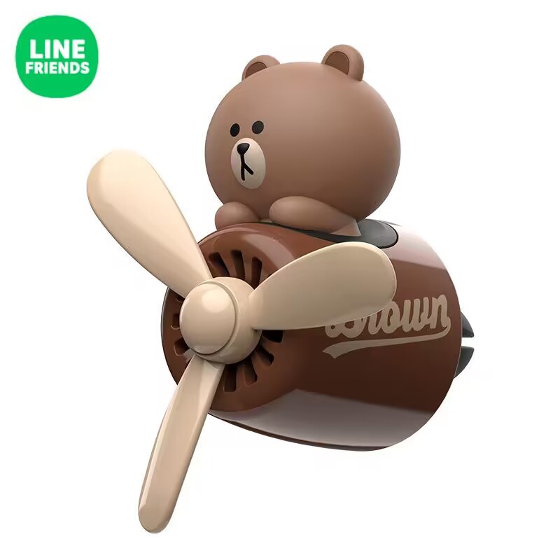 LINE FRIENDS布朗车载香薰空调出风口香水飞行员汽车用品摆件香氛