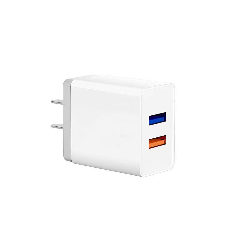 5V2.1A双USB充电器 金属彩圈双口充头 适用苹果 安卓手机数码通用