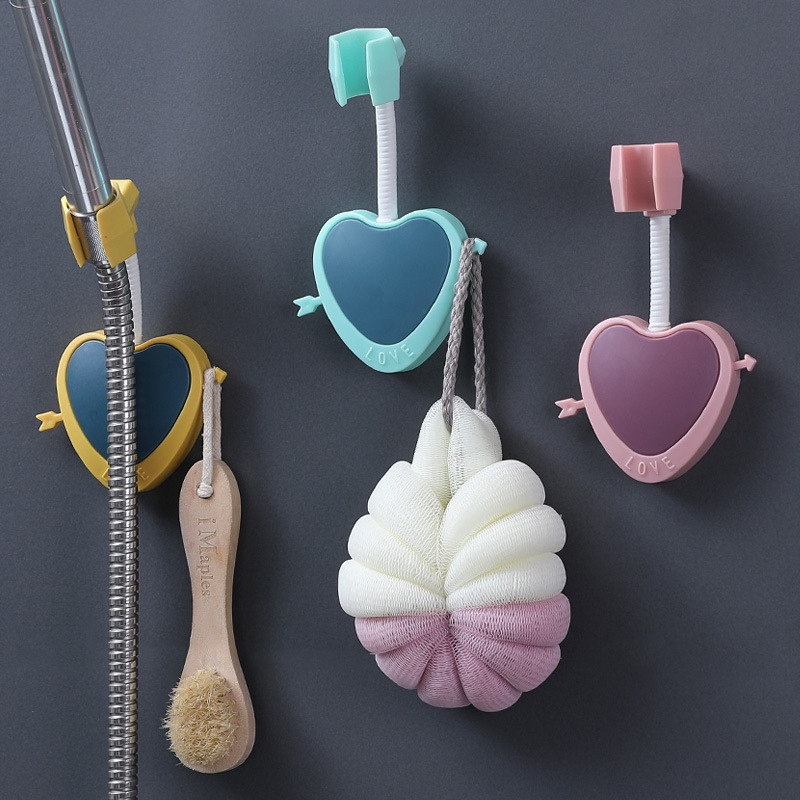 多功能万向调节花洒支架浴室免打孔无痕粘贴淋浴通用花洒喷头底座