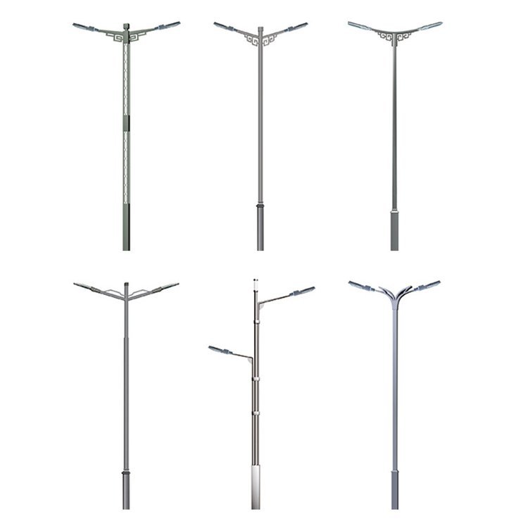 LED市电路灯高低臂景观路灯市政工程8-10米城市道路高杆双臂路灯