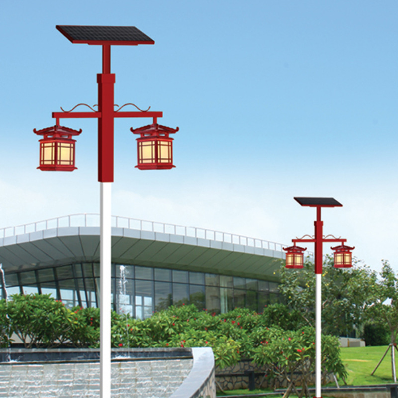 户外庭院灯公园小区照明灯中式仿古LED景观灯民族风双头路灯厂家