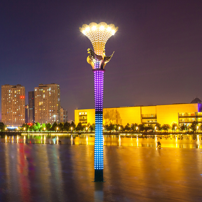 定制孔雀景观灯户外广场景观灯景区LED艺术灯凤凰造型路灯庭院灯