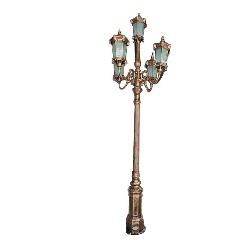 欧式庭院灯厂家室外防水景观灯园林别墅公园3头5头LED铝制路灯