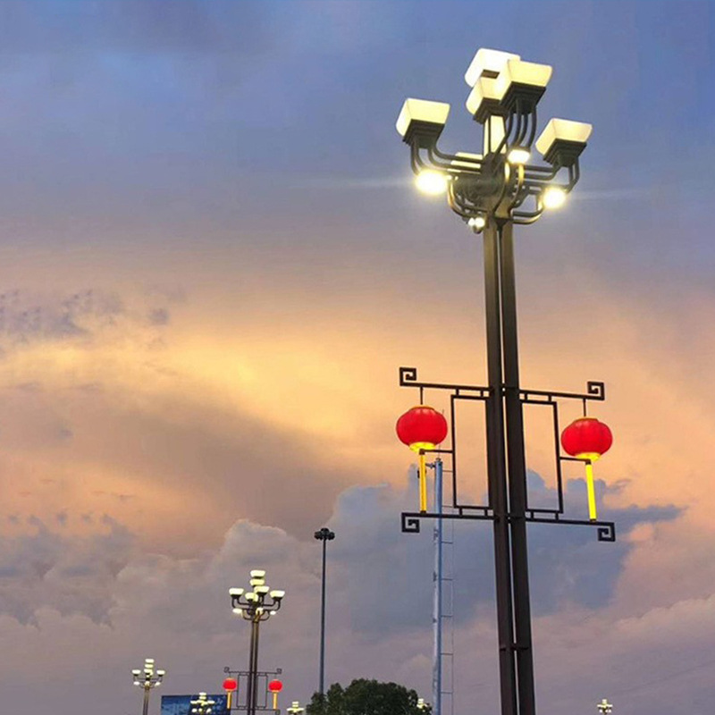 市电路灯市政道路照明灯户外中式多头组合高杆庭院灯景观灯华威特