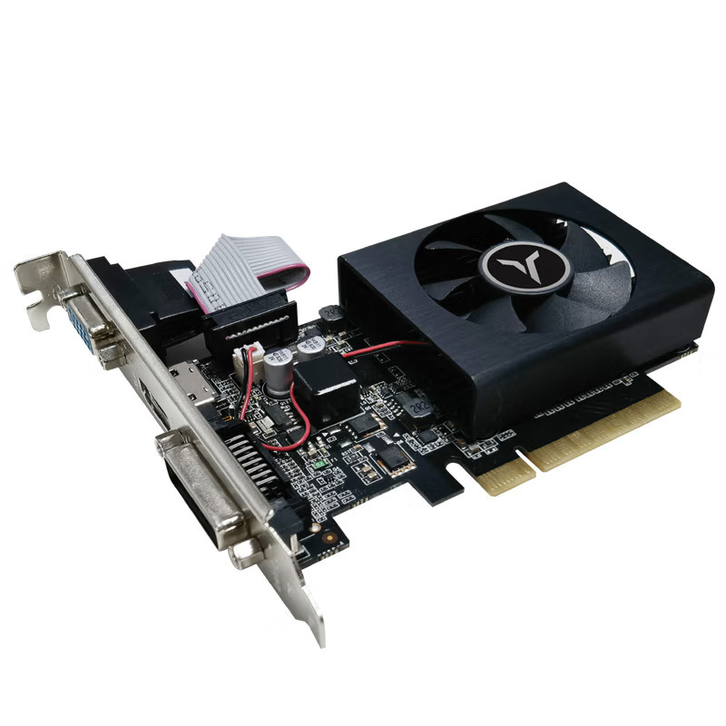 盈通GT710 2GD3 战神版HDMI+DVI+VGA高清台式机半高电脑显卡全新