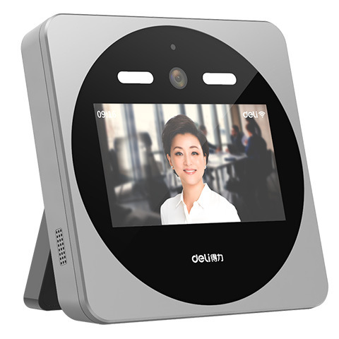 得力D7人脸识别打卡机wifi无线智能签到器脸部一体机手机云考勤机