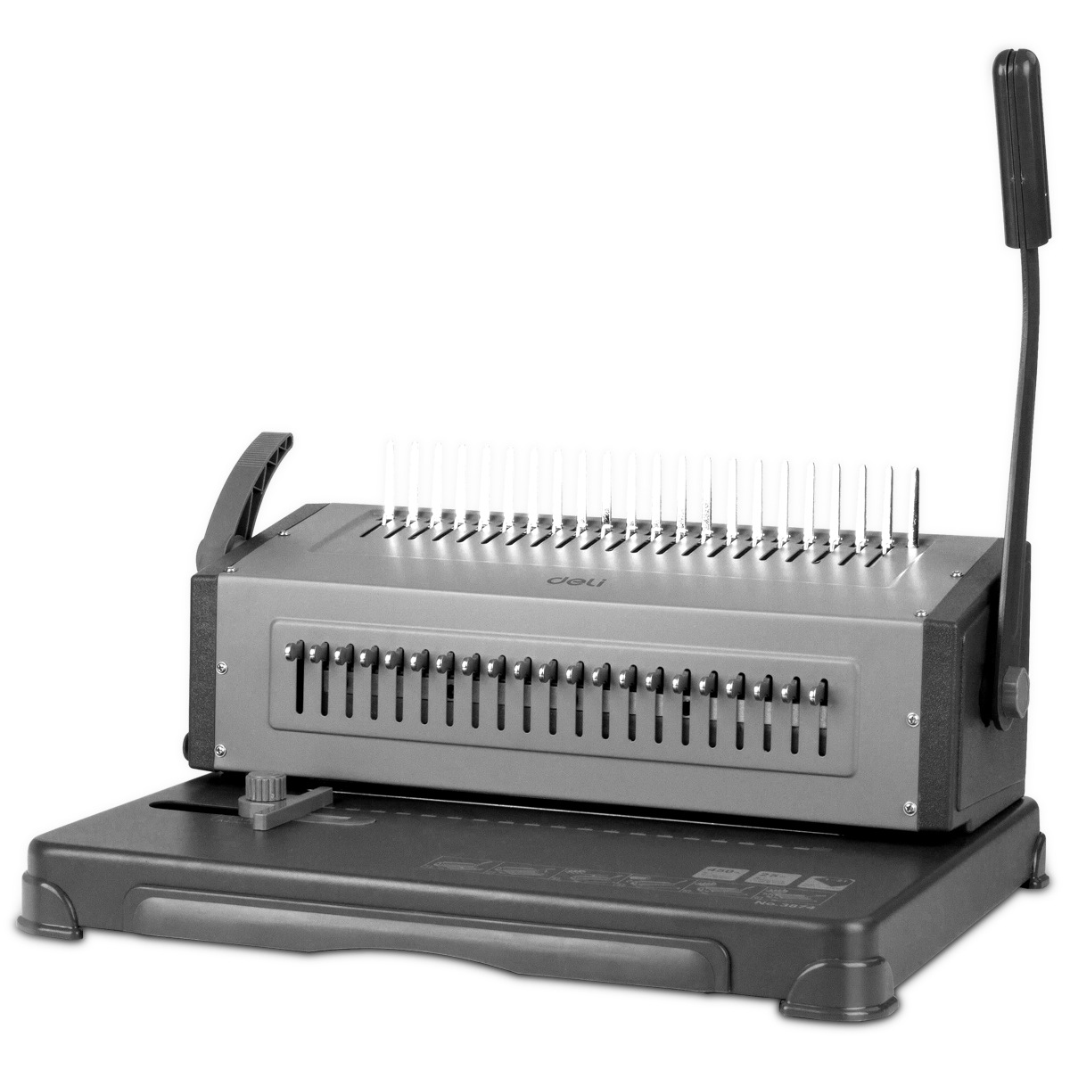 得力装订机3870/3871/3872/3873/3874梳式胶圈夹条标书打孔装订机