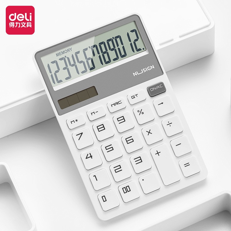 Deli Newcastle NS042 Tricolor Calculator Large Screen Dual Power Supply Student Business Tablet Portable Computer