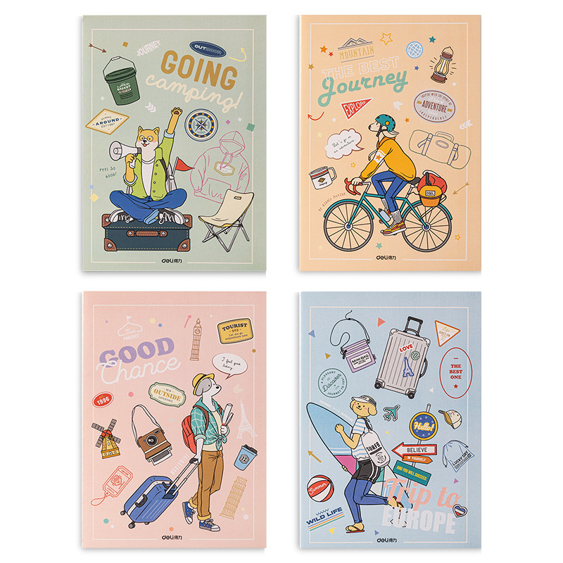 得力B5缝线本米黄护眼横线本学生简约A5车线本考研升学软抄本记事