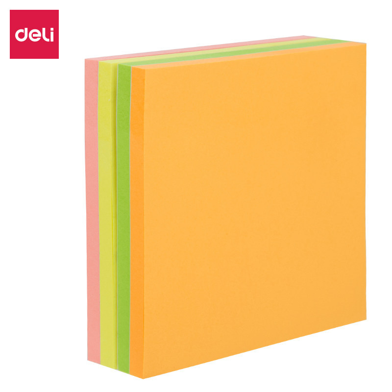 得力7155便利贴记事贴1本小清新大号留言标签便签贴纸N次贴强粘小