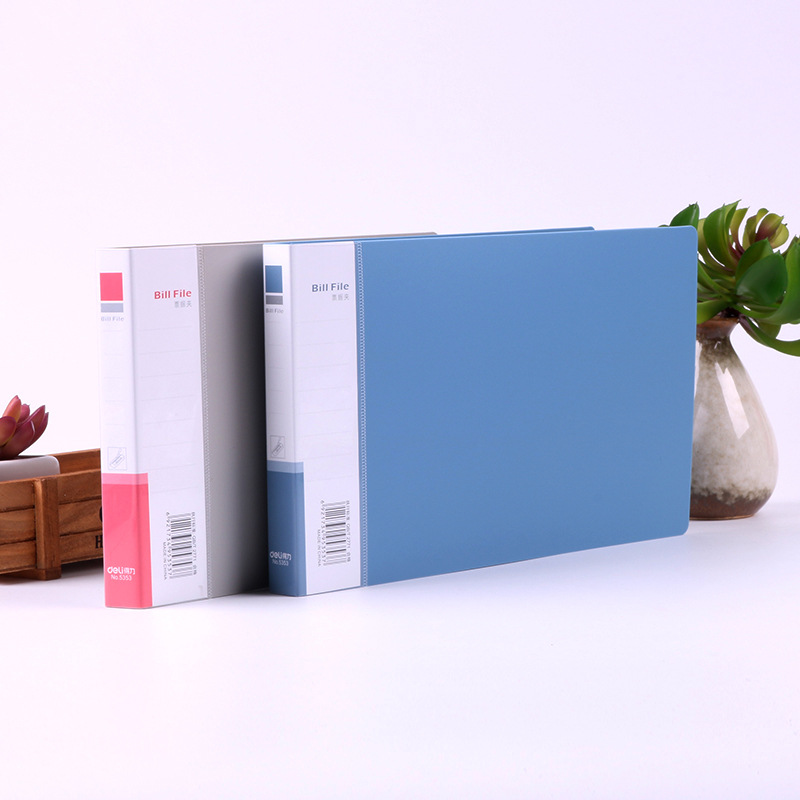 得力5353 A6票据夹发票夹文件夹票据夹26.5*15.5CM 发票夹
