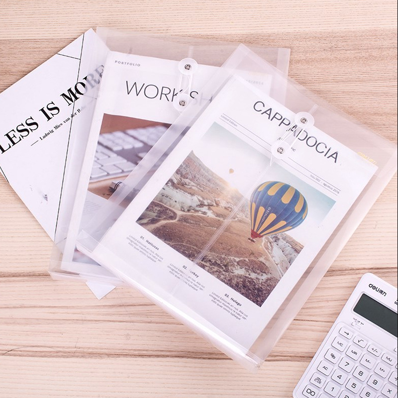 Deli 5511 Document Bag A4 Rope Wrapped Data Bag Student Storage Bag Large Capacity Office Archive Bag Wholesale