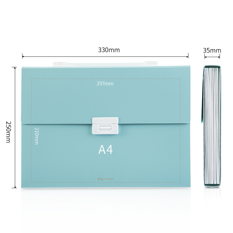 得力72410风琴包文件夹13层文件袋A4手提收纳资料夹可一件代发