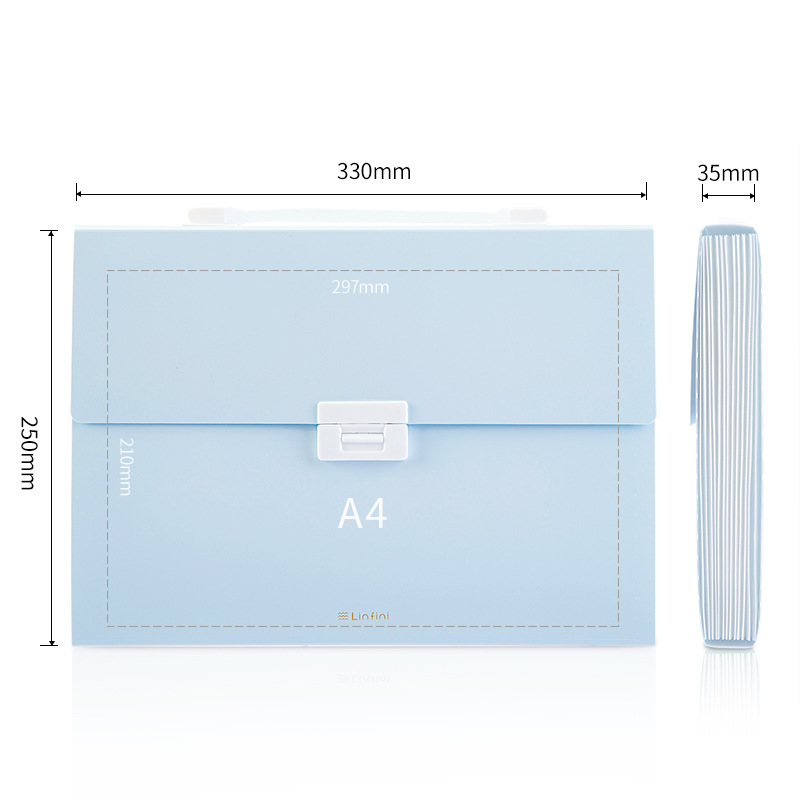 得力72410风琴包文件夹13层文件袋A4手提收纳资料夹可一件代发