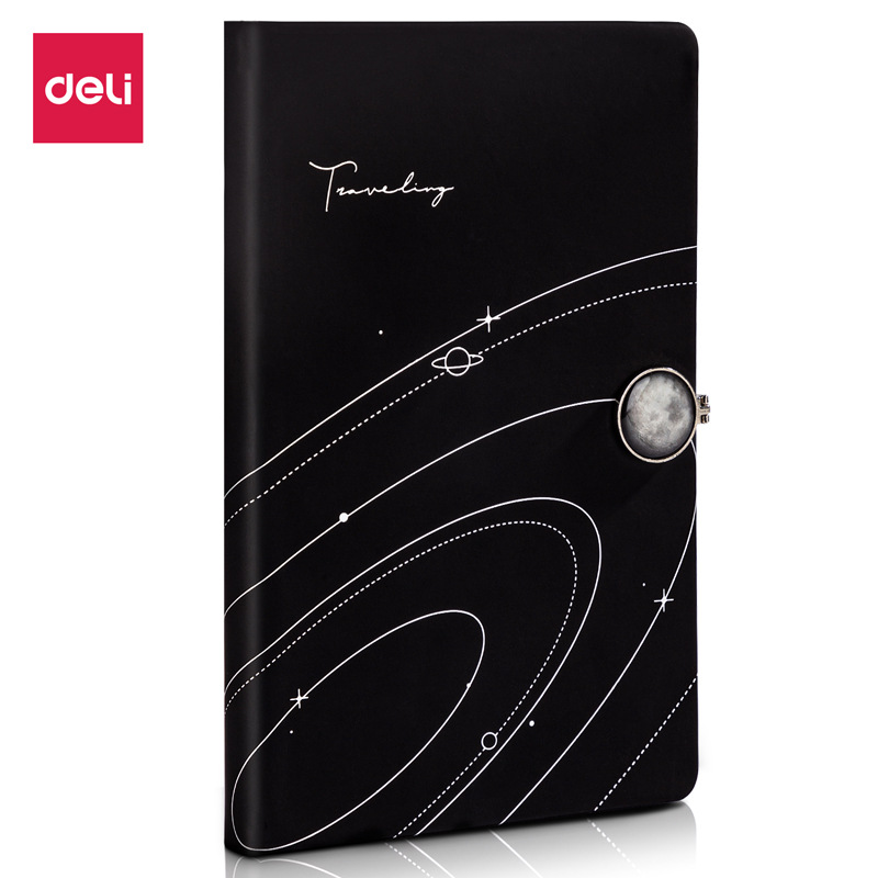 得力笔记本软皮面a5笔记本子办公商务会议记录本开会工作记事本