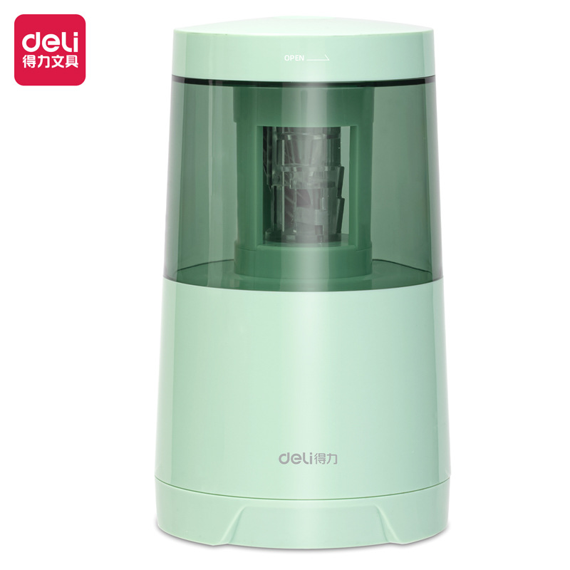 得力71204电动转笔刀文具电动削笔机转笔刀自动卷笔刀学生用转笔