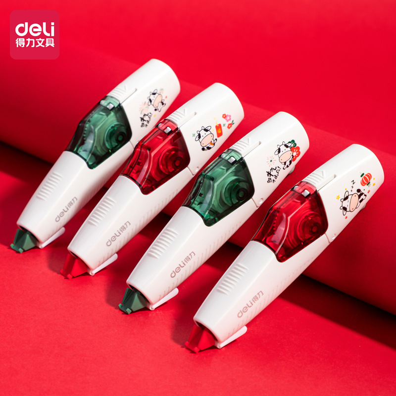 得力71497笔形修正带6m清新半透明膜带系列顺滑不断带强遮盖复印