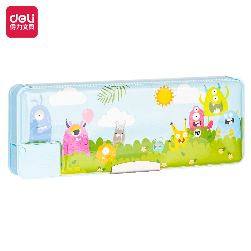 得力BC280卡通美人鱼文具盒 大容量可爱铅笔盒学生儿童多功能笔盒