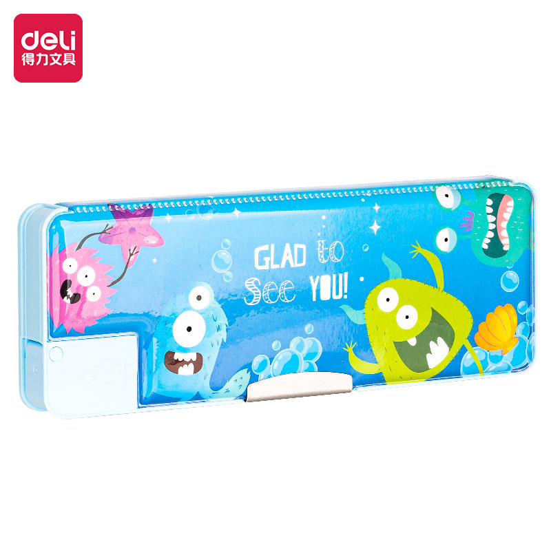 得力BC280卡通美人鱼文具盒 大容量可爱铅笔盒学生儿童多功能笔盒
