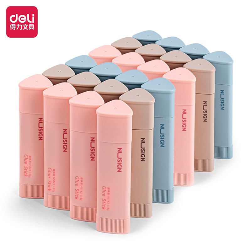 得力纽赛三角形固体胶8g/13g固态胶棒学生办公手工高粘度胶水批发