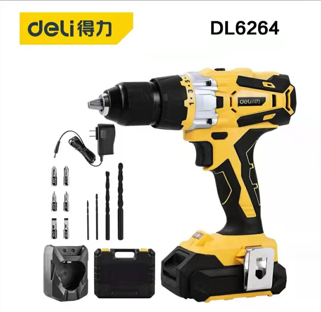 得力充电起子机锂电手电钻家用20V无线五级变速装修家具装潢批发