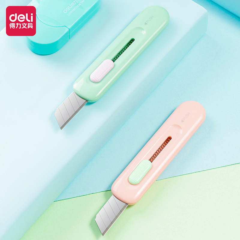 Deli 2079A Art Knife Small Box Opener for Unpacking and Packaging, Cute Blade, Handmade Paper Cutting Knife Wholesale