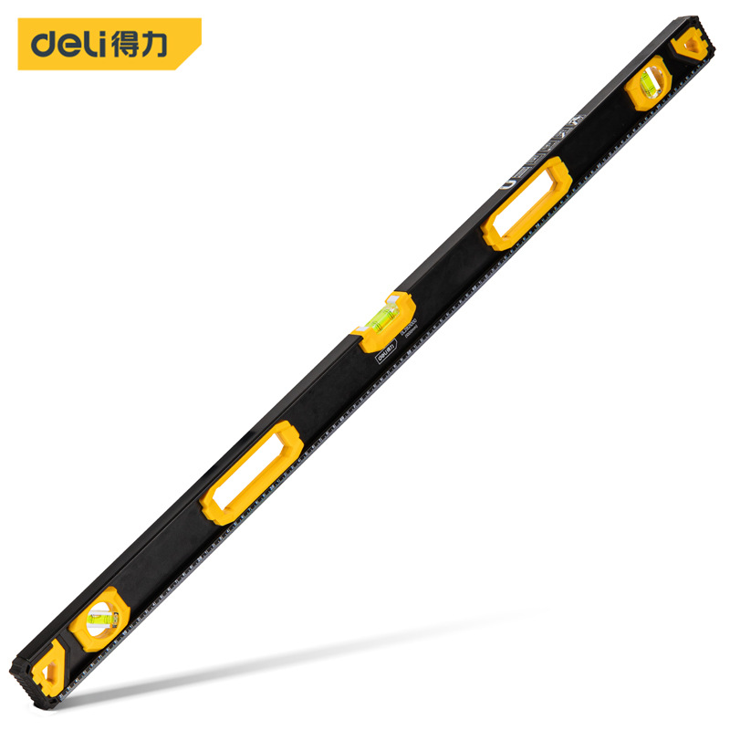 得力精铣底水平尺磁性铸铝装修平衡尺高精度平水尺靠尺DL291001