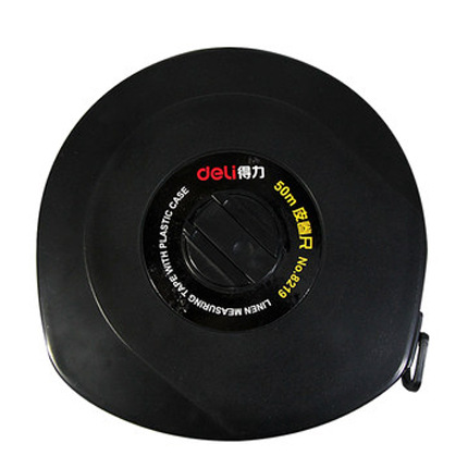 得力工具皮卷尺30/50米长皮尺 玻璃纤维尺 刻度清晰皮卷尺批发