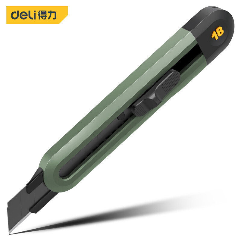 得力工具 home系列伸缩美工刀安全刀T型刀片壁纸刀裁纸刀地毯刀架