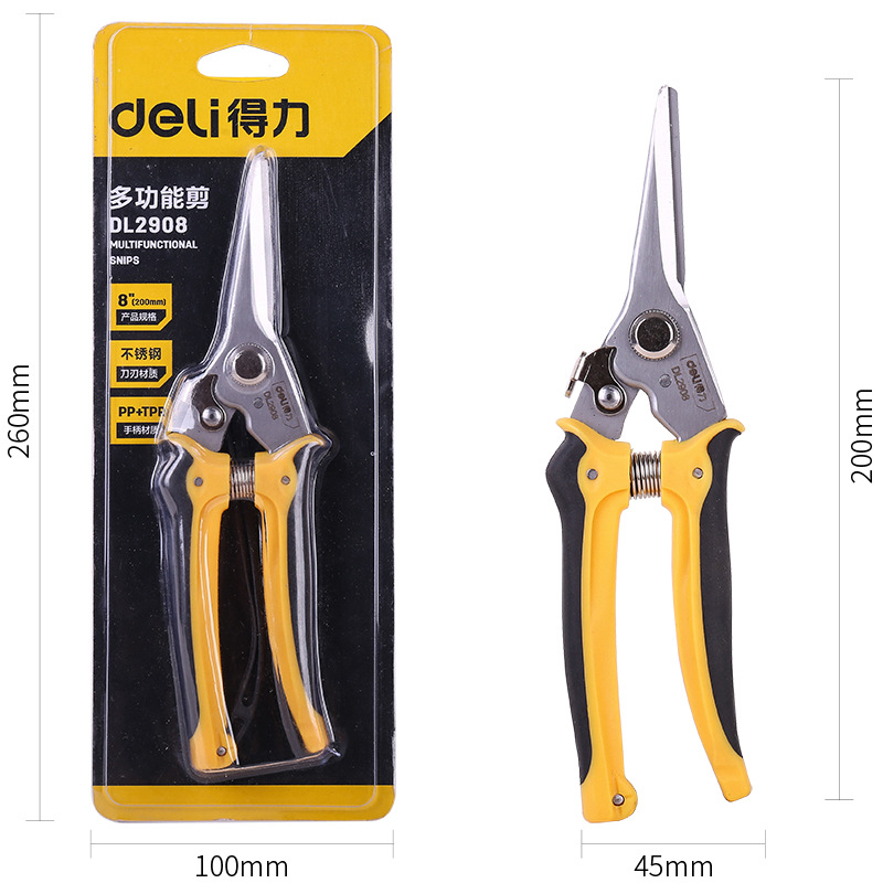 Deli Tool Multifunctional Electronic Wire Cutting Slot Arranging Wire Cutting Knife Electronic Electrician 7-inch/8-inch Scissors