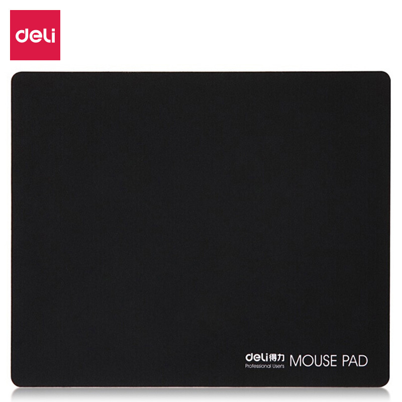 得力文具3692黑色加厚鼠标垫布垫橡胶材质定位准确防滑小号鼠标垫