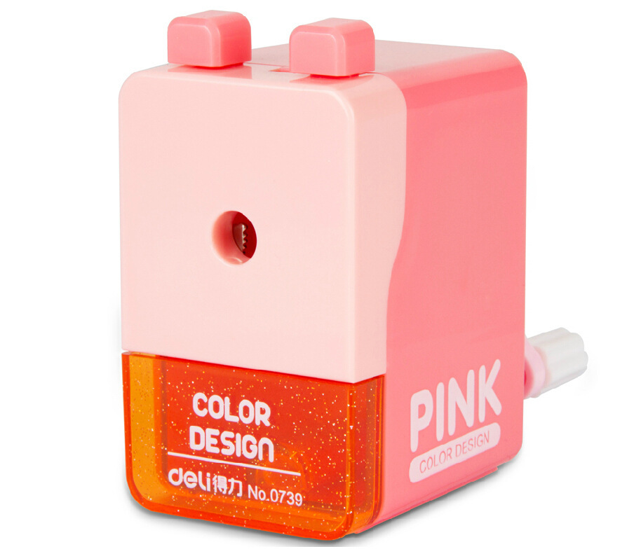 得力手摇卷笔刀小学生转笔刀专用削笔刀自动进铅儿童铅笔削笔器