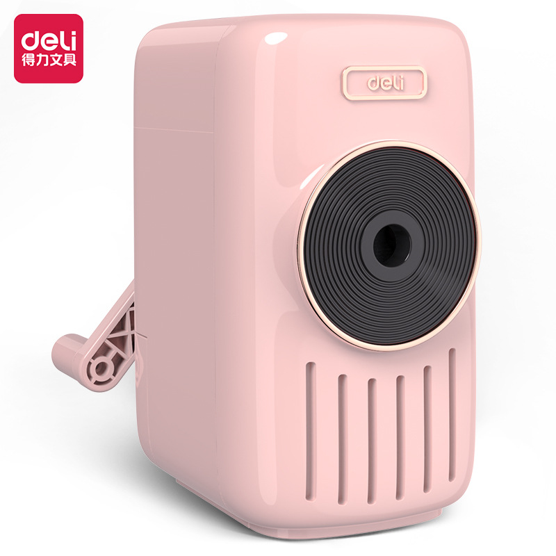 得力手摇卷笔刀小学生转笔刀专用削笔刀自动进铅儿童铅笔削笔器